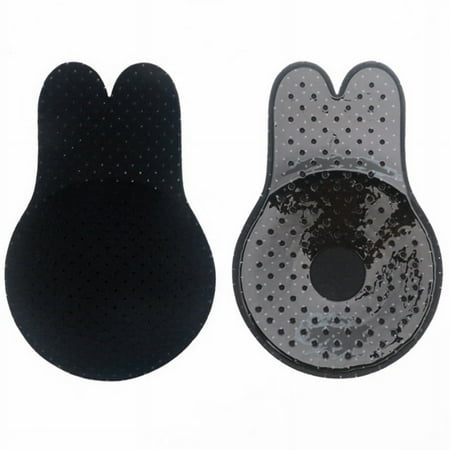 Nipple Cover Invisible Adhesive Bra with Breathable Hole 2x Silicone Rabbit Push Up Lift Bra Pad Invisible Nipple Pasties Cover