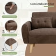 thumbnail image 6 of Sobaniilo 47" Small Modern Loveseat Sofa, Mid Century Linen Fabric 2-Seat Sofa Couch Tufted Love Seat with Back Cushions and Tapered Wood Legs for Living Room, Bedroom and Small Space (Brown), 6 of 8