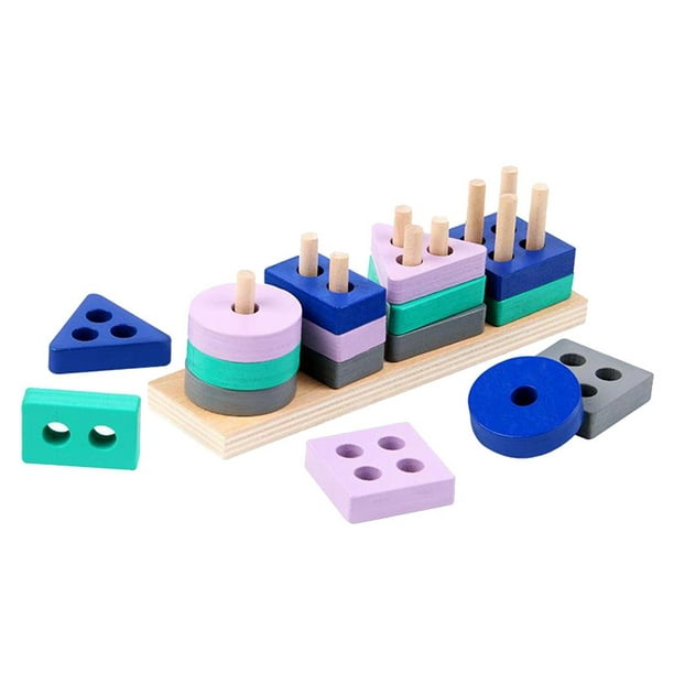 16pcs planche d'allumettes en bois jouet Montessori pour les tout