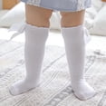 thumbnail image 6 of 5 Pack Baby Girl Knee High Socks Toddler Dress Socks Baby Bow Stocking Cotton Infant Socks, 6 of 7