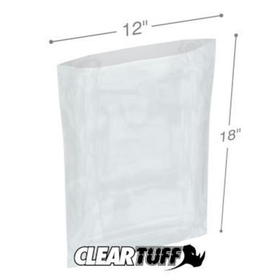 International Plastics PB01218 12 x 18 in. Clear Poly Bags, 0.001 Gauge - Case of 1000