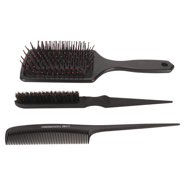 Hair Brush Comb Set, Paddle Hair Brush Scalp Massage 3pcs Hairdressing Comb Set Tail Comb For Home Use