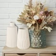 thumbnail image 3 of Iconic Scandi Vase 2 Piece Set, Beige, Matte Finish Glaze, Water-tight, Porcelain, 6.75 Inches Tall, 3 of 7