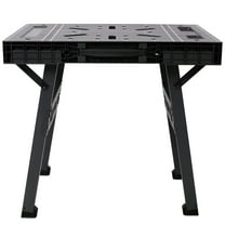 Foldable Work Bench, Black Portable Workstation for Home and Garage, 1650LBS Capacity, Compact Design