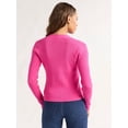 thumbnail image 3 of Sofia Jeans Women's and Women's Plus Ribbed Button Cardigan, Lightweight, Size XS-4X, 3 of 5