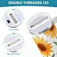 thumbnail image 3 of Yayeee 30oz Stainless Steel Tumbler with Straw and Handle Double-Wall Insulated Travel Water Bottle, Sunflowers and Leaves Pattern, 3 of 8