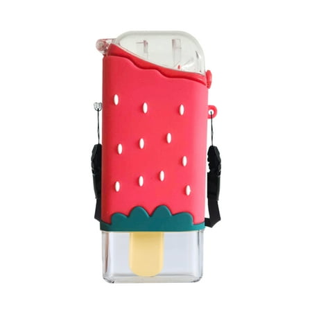 

Jooan s Kitchen Donut Ice Cream Kids Straw Cup Portable Drop-proof Leak-proof Water Bottle with Hanging Rope Green