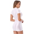 thumbnail image 3 of Jhaoyu Robe Moulante Mini à Manches Courtes pour Femmes, Robe de Fête Boîte de Nuit Crayon Clubwear Blanc TG, 3 of 6