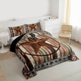thumbnail image 3 of Manfei Vintage Texas Stars Queen Comforter Set,Rustic Farmhouse Cabin Bedding Sets,Old Barn Door Bedding Comforter Set For Boys Teens,Super Cozy Room Decor Reversible,3 Pieces, 3 of 8