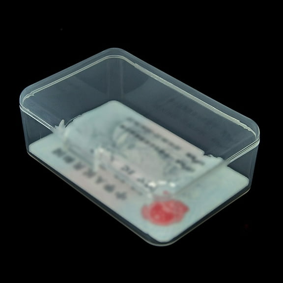 Sailesiti Rectangular Transparent Plastic Storage Box with Lid for Cards and Crafts