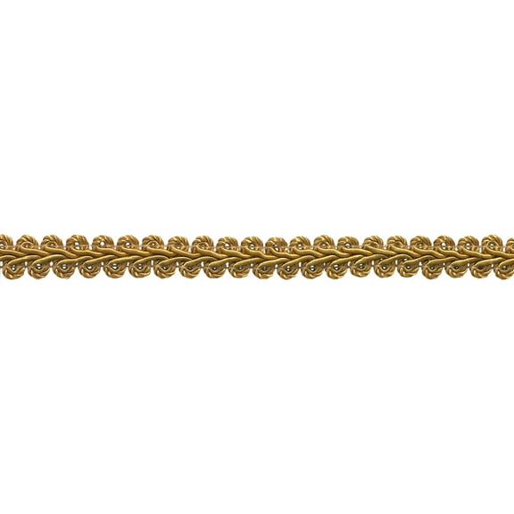 1/2" (1cm) Basic Solid Collection French Gimp Braid Trim # FGS,, Antique Gold #C4 (Dark Yellow Gold) Sold By The Yard (36"/3 ft/0.9m)