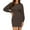 34#Light Brown, variant on Dresses for Women 2025 Fall Winter Puff Long Sleeve Crewneck Bodycon Ribbed Pullover Fashion Clothing Light Blue S