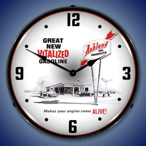Ashland Oil Wall Clock, Lighted