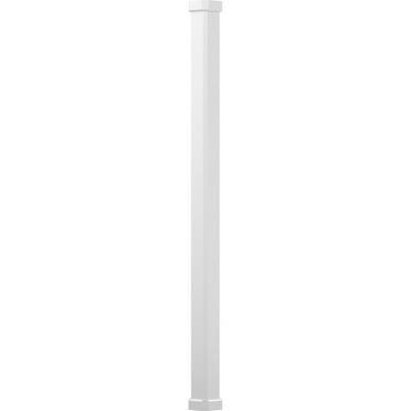 6" x 10' Endura-Aluminum Craftsman Style Column, Square Shaft (For Post Wrap Installation), Non-Tapered, Gloss White Finish w/ Capital & Base