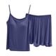 thumbnail image 1 of Conjunto de pijama de verano para mujer de 2 piezas: cuello cuadrado, manga corta, poliéster suave, ropa para dormir y estar por casa., 1 of 6