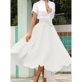thumbnail image 2 of Osfvolr Women'S Elegant High Waist Casual Irregular Bohemian Maxi Dress with Pockets White S, 2 of 5