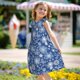 thumbnail image 5 of Balery whiet Snowflake blue background Camisón de princesa para niñas, pijama de algodón con mangas abullonadas, suave y bonito.-Small, 5 of 6