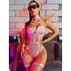 thumbnail image 2 of Traje de una pieza de lencería sexy moldeador de cuerpo de una pieza con cadena de metal de malla negra a juego, 2 of 5