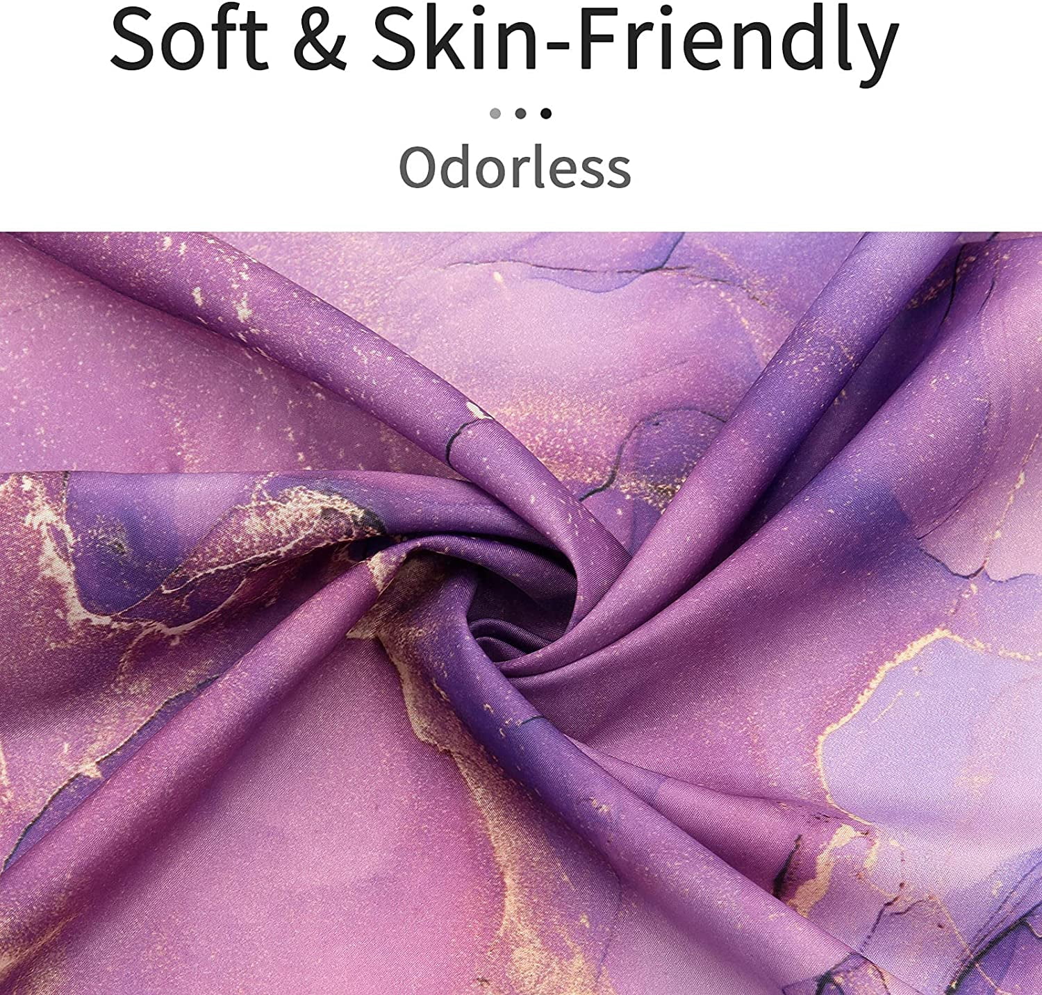 Extra Long Shower Curtain 72 x 84, Purple Marble Shower Curtain Set with Hooks, Abstract Ink Art Lavender Gold Watercolor Elegant Waterproof Fabric Shower Curtains for Modern Bathroom Decor