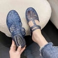 thumbnail image 2 of oqasdz Slippers for Women Summer Slip On Sandals with Hollow Toe Ring Jelly Pool Two Way Wear Versatile Openwork Sandals,Black, 2 of 7