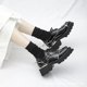 thumbnail image 3 of Primavera 2024, zapatos de cuero de suela gruesa para mujer de estilo británico a la moda, diseño de punta cuadrada, tacones gruesos, serie negra, cuero genuino. 38, 3 of 5