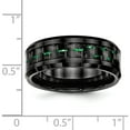 thumbnail image 5 of Ceramic Black With Green Carbon Fiber Inlay Beveled Edge Ring (Size 10) Made In China cer53-10, 5 of 5
