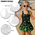 thumbnail image 4 of DISNIMO Saint Patrick Leaf Print Girls Swimsuits Kids Sleeveless Swimwear with Skirt Quick Dry U Neck Bathing Suit Hawaiian Summer Swim Dress, 4 of 8