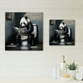 thumbnail image 4 of Designart Panda On Toilet Reading News Canvas Wall Art, 4 of 5
