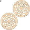 thumbnail image 2 of Walbest 2Pcs Crochet Wood Bases Unpainted Floral Pattern Round Hollow Knitting Wooden Basket Bottoms for Embroidery, 2 of 7
