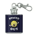 thumbnail image 1 of Spaced Out Planet Saturn Funny Humor Stainless Steel 1oz Mini Flask Key Chain, 1 of 4