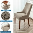 thumbnail image 2 of Armless Wingback Stretch Chair Slipcover,Sloping Armchair Covers Removable Washable Anti-Dust Spandex Jacquard Side Chair Slipcover for Dining Living Room Banquet Hotel-2-Khaki, 2 of 7