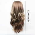 thumbnail image 3 of Wig with Bangs, Wigs for Women, Wig Woman Brown Gradient Long Curly Hair Rose Net, 3 of 6