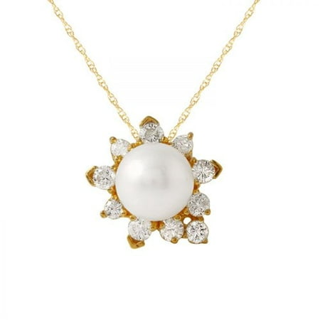 Foreli 2.78CTW South Sea Pearl And Diamond 14K Yellow Gold Necklace