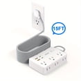 thumbnail image 3 of 10-in-1 Power Strip Surge Protector, 6 Outlets & 4 USB Ports (2 USB-C), Flat Plug Extension Cord for Dorm Room, 3 of 9