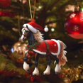 thumbnail image 2 of Christmas Ornament Colorful Festive Horse Santa Hat Hanging Decoration for Christmas Tree Holiday Home Decor Party Favor Acrylic Indoor Display Single Piece, 2 of 8
