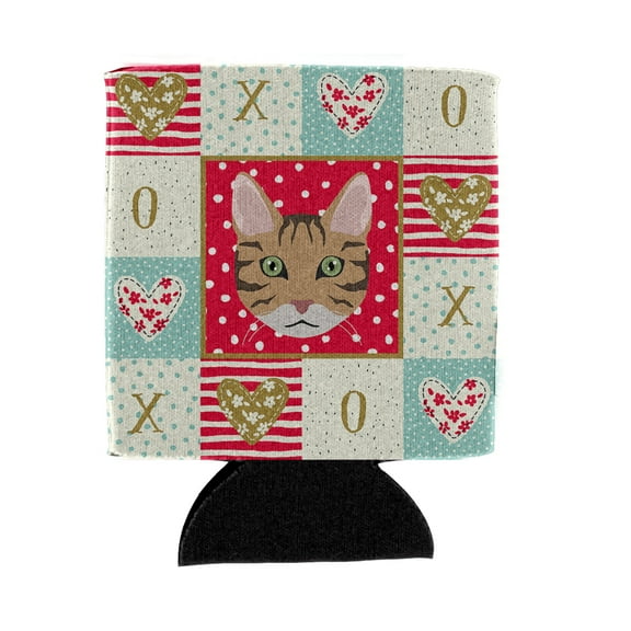 Carolines Treasures CK5098CC California Spangled Cat Love Can or Bottle Hugger Can Hugger multicolor