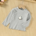 thumbnail image 2 of Ahuyic Toddler Kids Long Sleeved Crew Neck Blouse, Fall/Winter Warm Tops For Kids, Children's Lace Long-Sleeved Solid Color Bottoming Casual Shirt For Boys And Girls,4 Years, 2 of 8