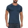 thumbnail image 5 of INSPIRE CHIC Men's Workout Stretch Crew Neck Short Sleeve Sport Running T-Shirts M Dark Blue, 5 of 6