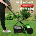 thumbnail image 3 of CASEMIOL 14" 5-Blade Manual Push Reel Lawn Mower with Grass Catche, Green, 3 of 15