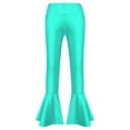 thumbnail image 4 of iEFiEL Kids Girls Jazz Hip Hop Dance Flare Pants Gymnastics Yoga Bell Bottoms Lake Green 10, 4 of 6
