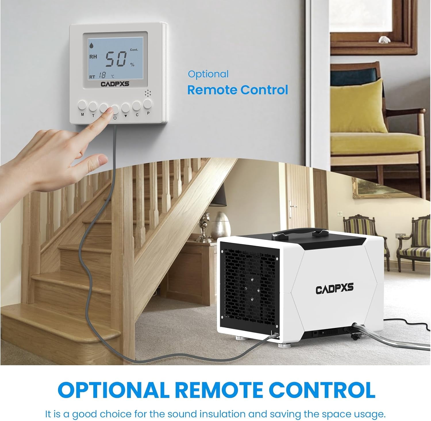 CADPXS Crawl Space Dehumidifier with Drain Hose, 80 Pint Commercial Dehumidifier for Basement, Home Use, Water Damage, Auto Defrost, Memory Start, cETL Certified, Up to 1000 Sq Ft
