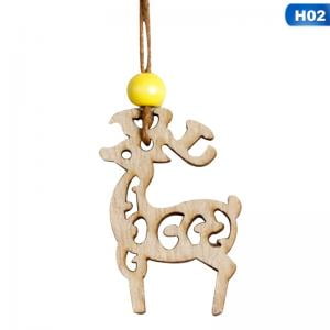 Natural Christmas Decorations Fancyleo 12Pcs Hollow Christmas Snowflakes Wooden Bells Hanging Pendants Ornaments Natural Wood Xmas Tree Elk Party Decorations Kids Gift ()