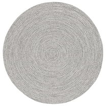 SAFAVIEH Braided Gino Distressed Machine Washable Reversible Area Rug, Grey/Ivory, 8' x 8' Round