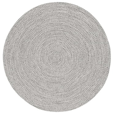 SAFAVIEH Braided Gino Distressed Machine Washable Reversible Area Rug, Grey/Ivory, 8' x 8' Round