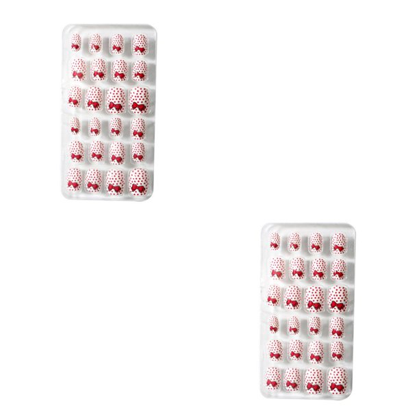 Guardurnaity 1 Juego de uñas para niños, estilo cuadrado de longitud media, cubierta completa mate, suministros de salón artificiales, Kit de manicura Catorce 2piezas Guardurnaity CBP378828