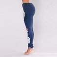 thumbnail image 3 of Giftesty Womens Pants !Women Slim Plus Size Ripped Hole Gradient Long Jeans Denim Regular Pants, 3 of 5