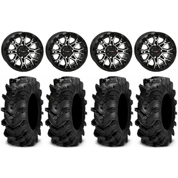 System 3 ST-6 14" Wheels Black 30" Cryptid Tires Polaris RZR XP 1000 / PRO XP / Ranger XP 900/1000