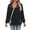 Black, variant on Women's Windbreaker Stand Collar Zip Up Outwear Jackets with Big Kangaroo Pocket Lightweight Water Resistant Travel Casual Jacket Light Blue 3XL