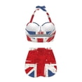 thumbnail image 4 of Suhoaziia British Flag Women Tankinis Two Pieces Bikini Underwear with Twist Front Straps,Halter Neck Top Bikini Underwear Swimwear Halter Ruched Bathing Suit with Bottom Size M, 4 of 6