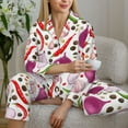 thumbnail image 6 of Pajama Sets for Women 2 Pcs, Onion bell pepper Button Down Long Sleeve Sleepwear Lounge PJ Sets, 6 of 6